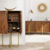 Design TV Board GATSBY 160cm braun mattgold Mangoholz Retro