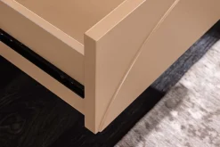 Design TV Board SAVOY 150cm grau beige greige Travertin Keramik mit Schublade 3D-Front