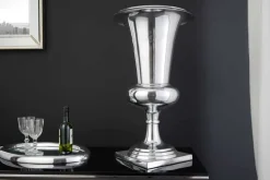 Design Vase GOAL 75cm silber Pflanzen Pokal Aluminium