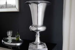 Design Vase GOAL 60cm silber Pflanzen Pokal Aluminium
