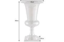 Design Vase GOAL 60cm silber Pflanzen Pokal Aluminium