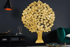 Design Wanddeko TREE OF LIFE XXL 170cm gold Metall handmade Ginkgo