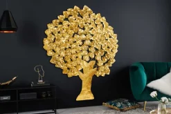 Design Wanddeko TREE OF LIFE XXL 170cm gold Metall handmade Ginkgo