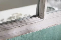 Design Wandspiegel CASTILLO 100cm weiß Landhausstil Fensterspiegel Rundbogen Shabby Chic