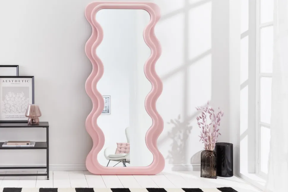 Design Wandspiegel CURVY 160cm rosa