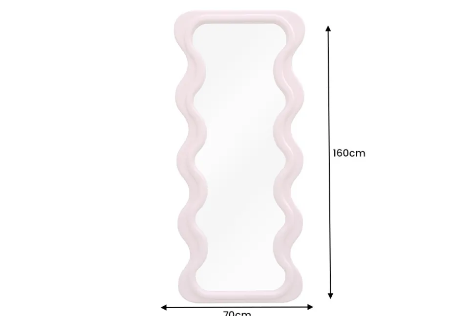 Design Wandspiegel CURVY 160cm rosa