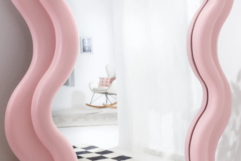 Design Wandspiegel CURVY 160cm rosa