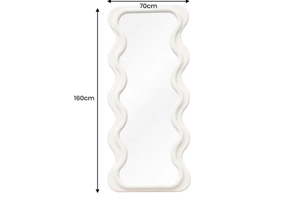 Design Wandspiegel CURVY 160cm weiß