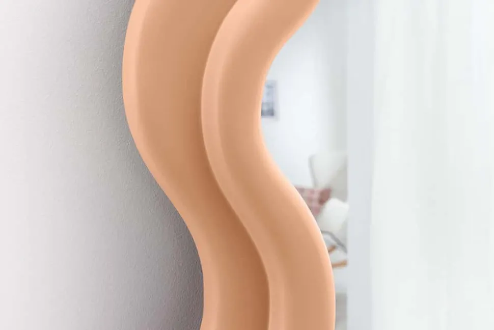 Design Wandspiegel CURVY 160cm apricot Pastell Spiegel