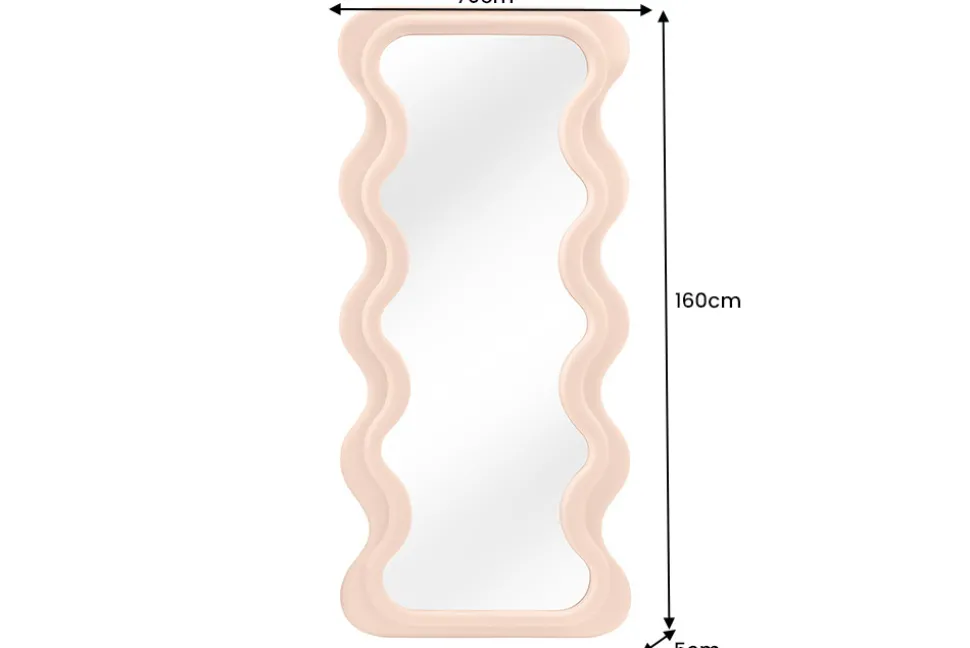 Design Wandspiegel CURVY 160cm apricot Pastell Spiegel