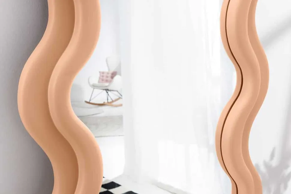 Design Wandspiegel CURVY 160cm apricot Pastell Spiegel