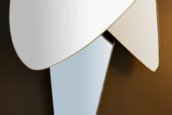 Design Wandspiegel GEOMETRIC 120cm blau braun klar drei Spiegelflächen
