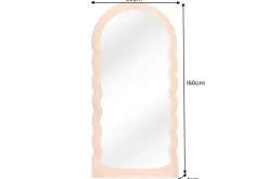 Design Wandspiegel WAVE 160cm apricot Pastell Rundbogen Spiegel