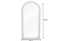 Design Wandspiegel WAVE 160cm salbeigrün