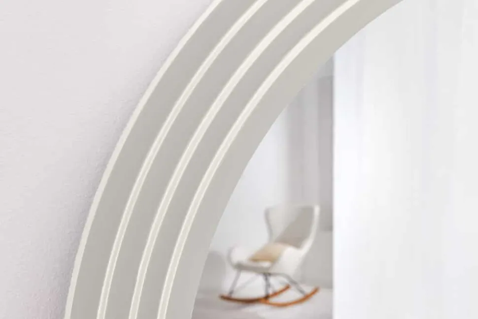 Design Wandspiegel WAVE 160cm weiß Rundbogen Spiegel