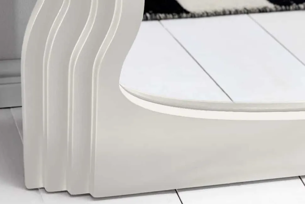 Design Wandspiegel WAVE 160cm weiß Rundbogen Spiegel