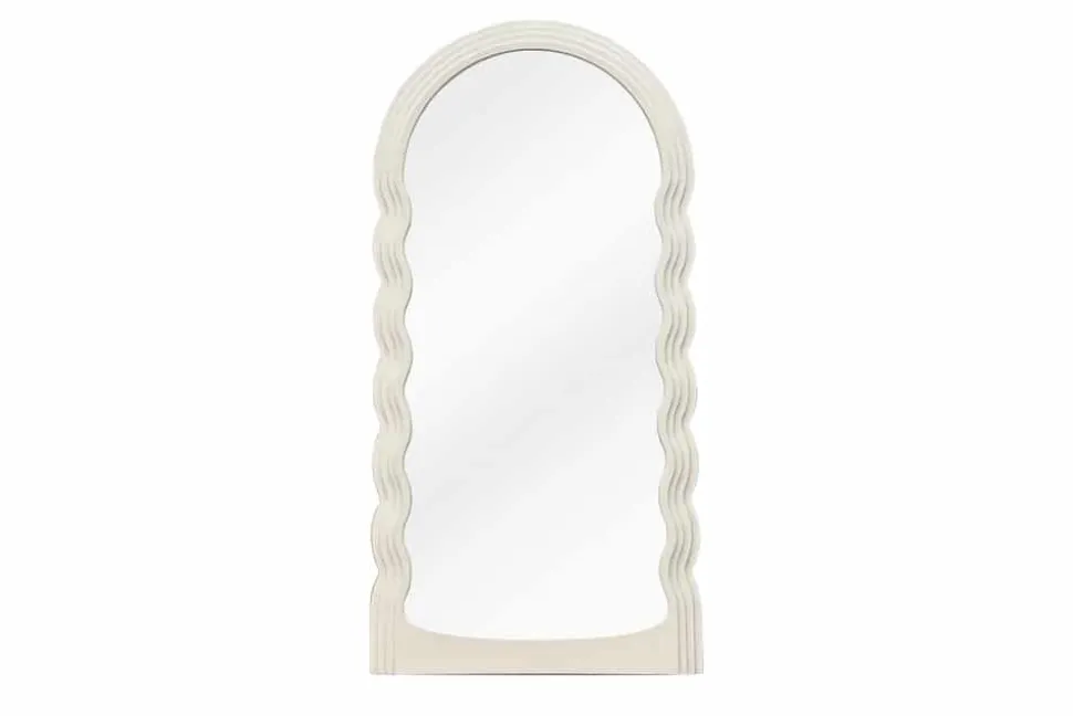 Design Wandspiegel WAVE 160cm weiß Rundbogen Spiegel