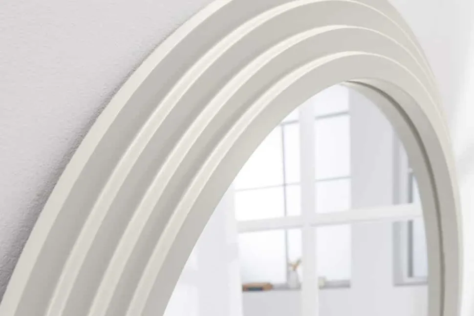Design Wandspiegel WAVE 160cm weiß Rundbogen Spiegel