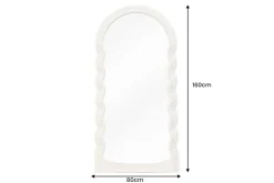 Design Wandspiegel WAVE 160cm weiß Rundbogen Spiegel