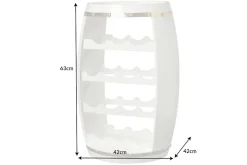 Design Weinfass BODEGA WHITE 65cm weiß gold Pinie Flaschenregal 14 Flaschen
