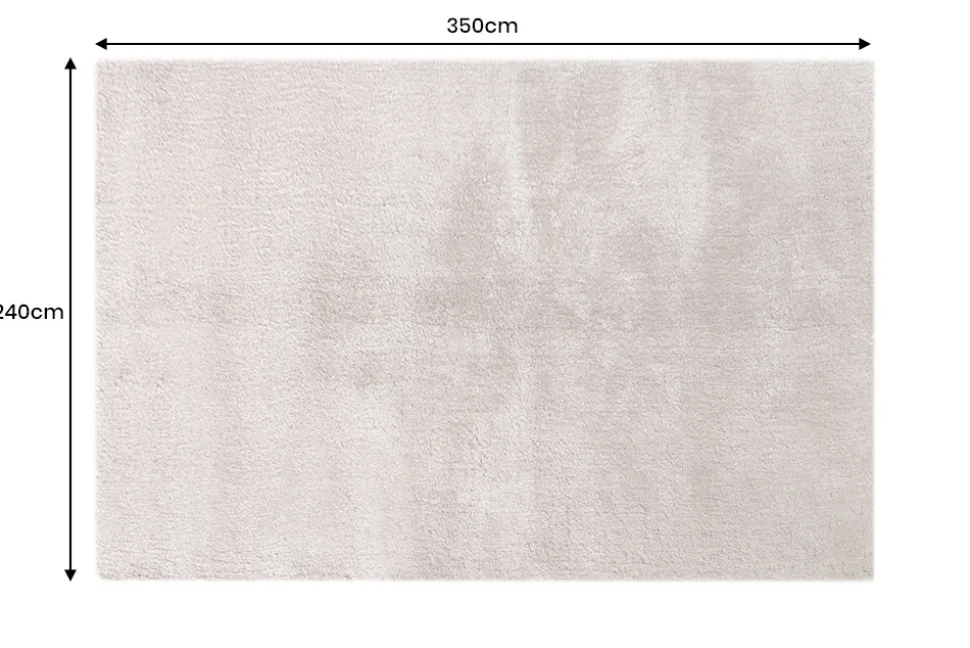 Design XXL Teppich CLOUD 9 350x240cm beige Hochflor Indoor-Teppich