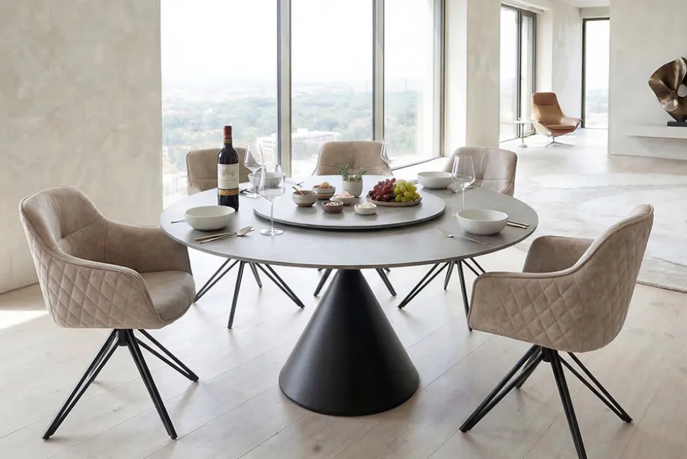 Drehbare Servierplatte SIGNATURE 60cm grau Keramik rund