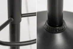 Drehbarer Barhocker PORTLAND grau Samt Barstuhl mit Lehne höhenverstellbar