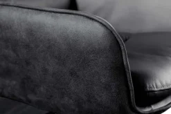 Drehbarer Design Barhocker BIG GEORGE schwarz anthrazit Echtleder höhenverstellbar mit Armlehnen