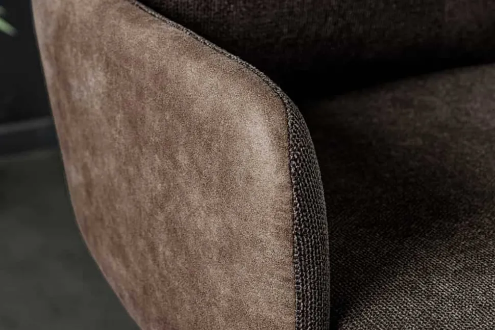 Drehbarer Design Barhocker BIG GEORGE taupe Samt Taschenfederkern mit Armlehnen Metall