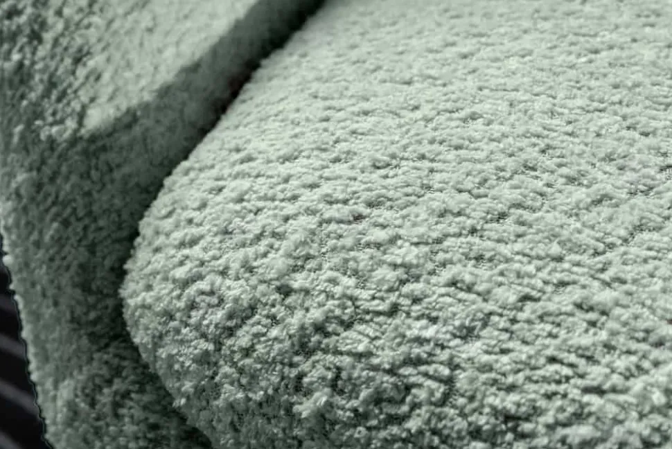 Drehbarer Design Sessel ALPINE salbei Bouclé 360° mit Armlehnen
