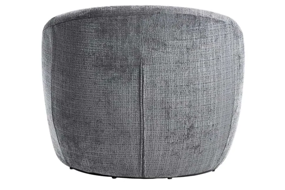 Drehbarer Design Sessel ALPINE grau Chenille Cremona 360° mit Armlehnen