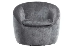 Drehbarer Design Sessel ALPINE grau Chenille Cremona 360° mit Armlehnen
