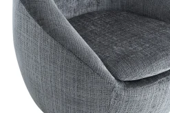 Drehbarer Design Sessel ALPINE grau Chenille Cremona 360° mit Armlehnen