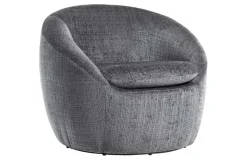 Drehbarer Design Sessel ALPINE grau Chenille Cremona 360° mit Armlehnen