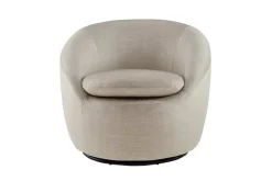 Drehbarer Design Sessel ALPINE beige Samt 360° mit Armlehnen