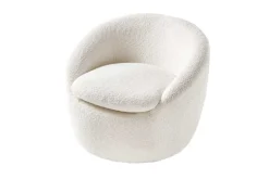 Drehbarer Design Sessel ALPINE beige Bouclé 360° mit Armlehnen