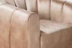 Drehbarer Design Sessel BABYLON champagner Samt Lounge Cocktailsessel