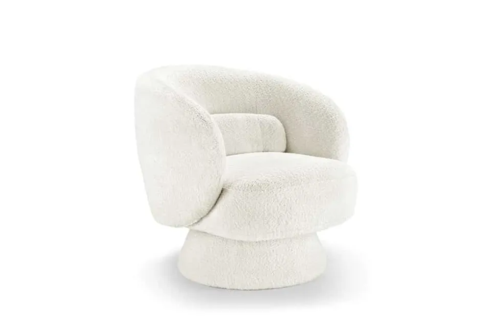 Drehbarer Design Sessel BOSSA NOVA beige Bouclé