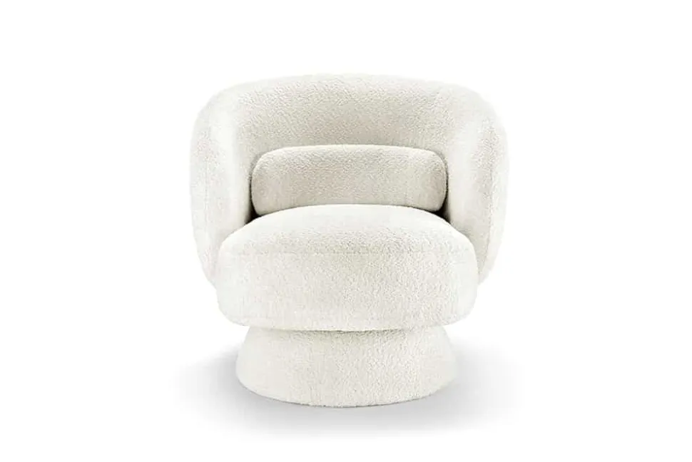Drehbarer Design Sessel BOSSA NOVA beige Bouclé
