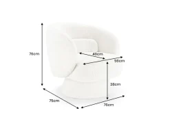 Drehbarer Design Sessel BOSSA NOVA beige Bouclé