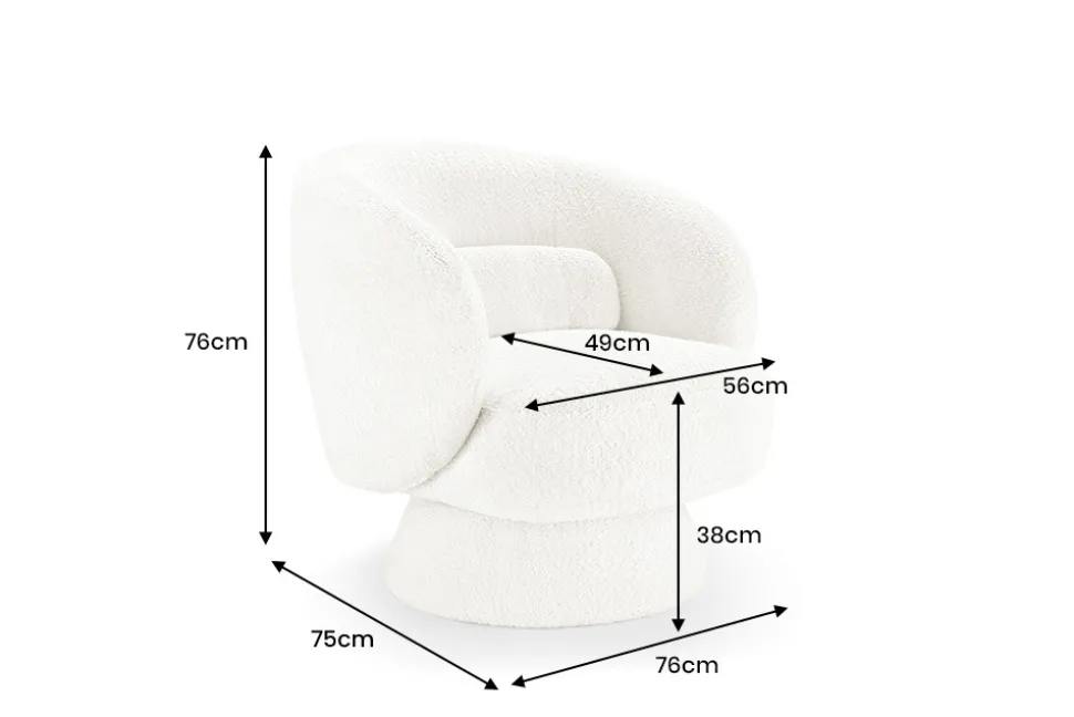 Drehbarer Design Sessel BOSSA NOVA beige Bouclé