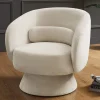 Drehbarer Design Sessel BOSSA NOVA beige Chenille