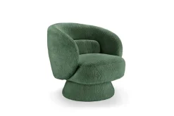 Drehbarer Design Sessel BOSSA NOVA 80cm moosgrün Bouclé