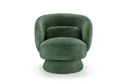 Drehbarer Design Sessel BOSSA NOVA 80cm moosgrün Bouclé
