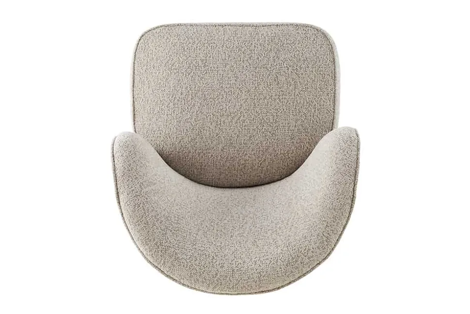 Drehbarer Design Sessel GATSBY taupe Bouclé Tweed Soft 360°
