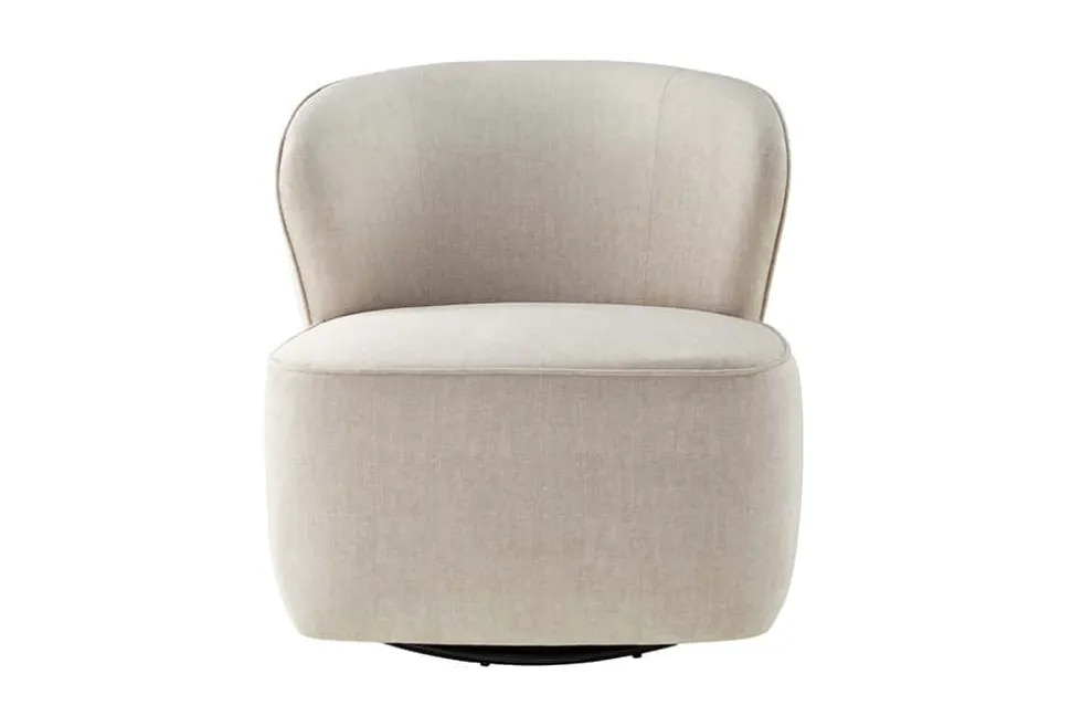 Drehbarer Design Sessel GATSBY beige Samt 360°