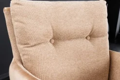 Drehbarer Design Stuhl BIG GEORGE champagner beige Samt Taschenfederkern Strukturstoff
