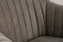Drehbarer Design Stuhl LIVORNO vintage taupe Buchenholz Beine mit Armlehnen
