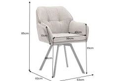 Drehbarer Design Stuhl MR. LOUNGER vintage taupe Microfaser mit Armlehne