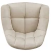 Drehbarer Design Stuhl PAPILLON beige Samt Eiche Massivholz mit Armlehnen